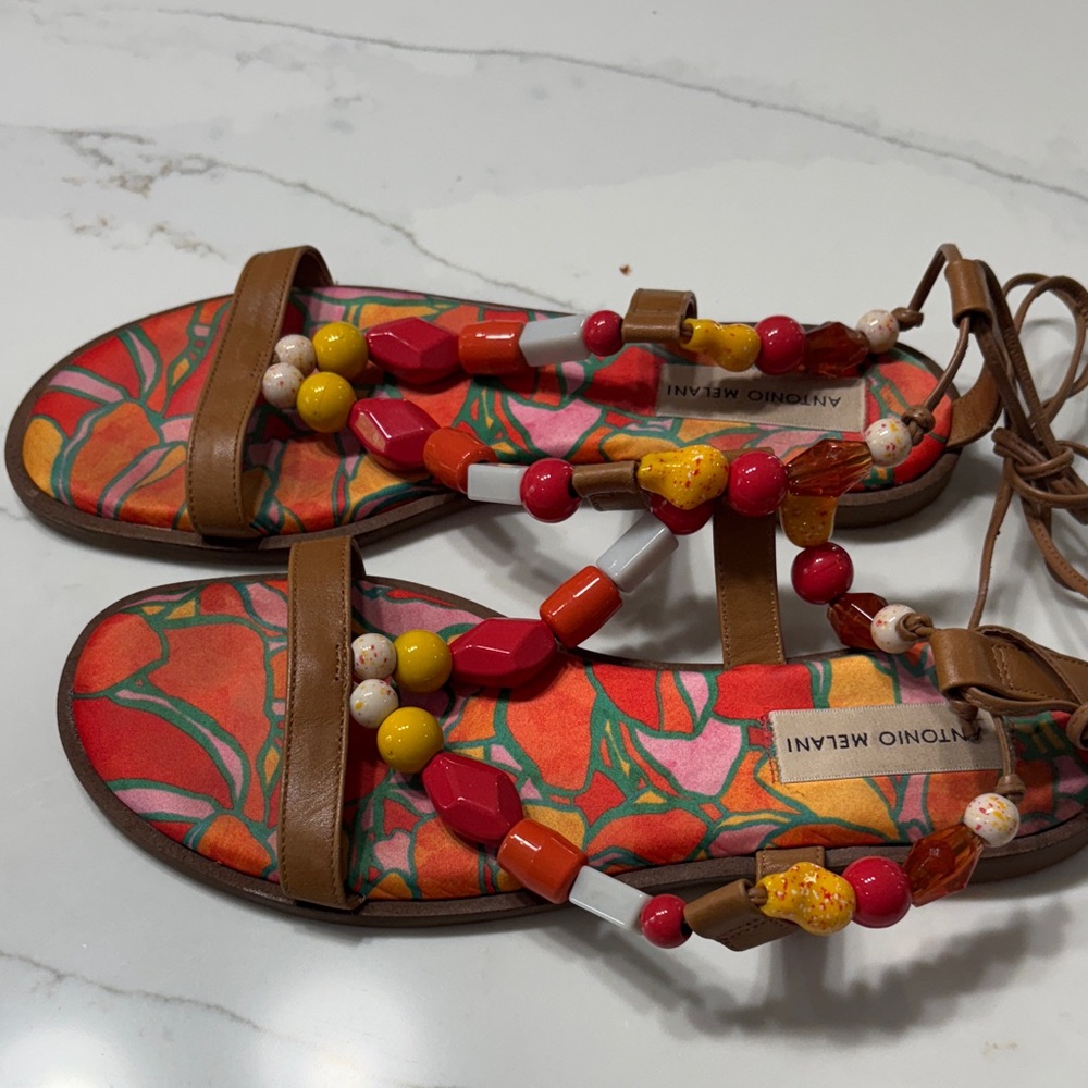 ANTONIO MELANI Multicolor Beaded Sandals - Picture 8 of 11